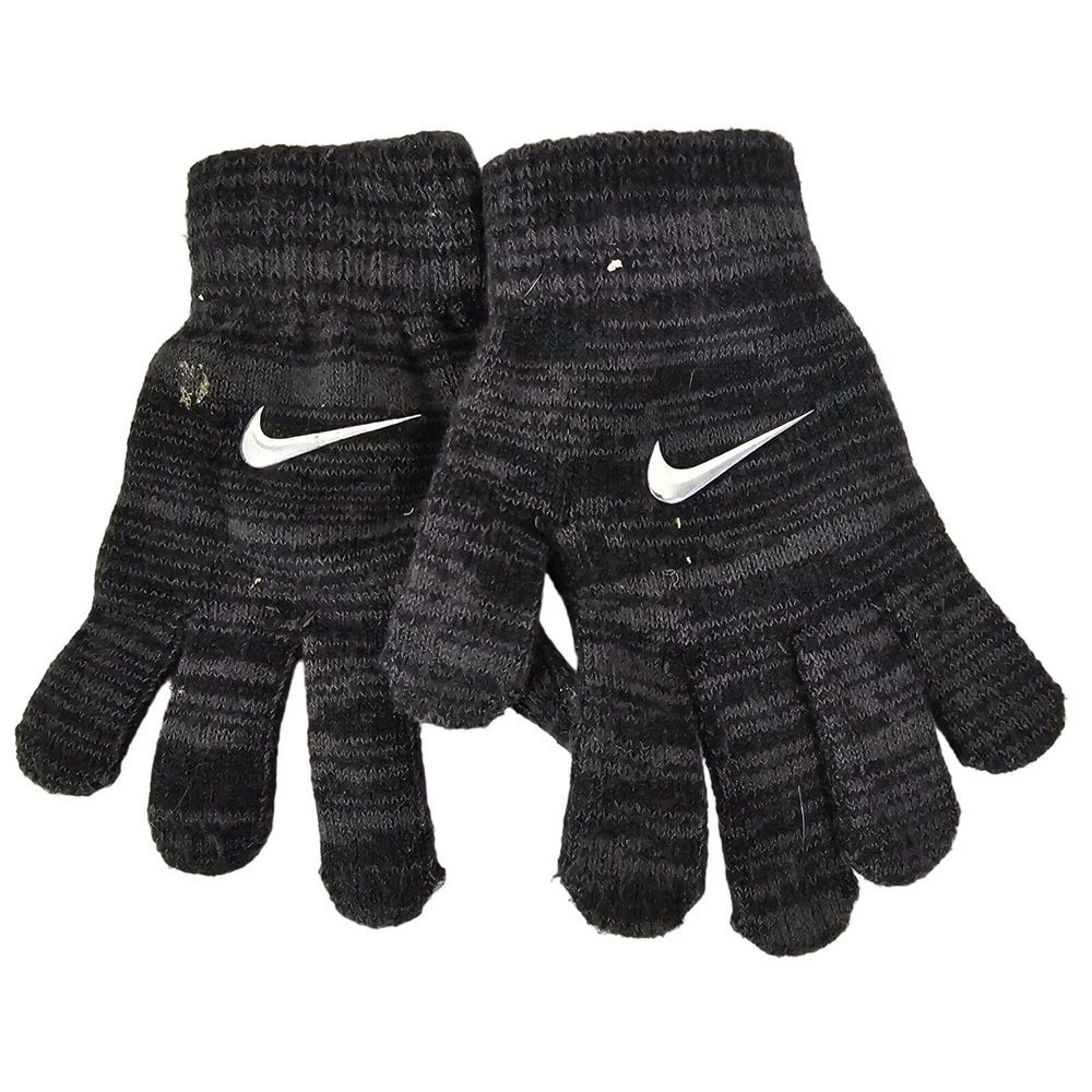Nike Kids Gloves‎ Gray Swoosh Logo Youth